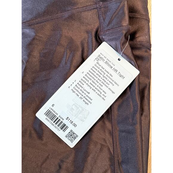 (6) NWT $118 Lululemon Satin Shine High-Rise Tight 25" Espresso - Picture 6 of 6